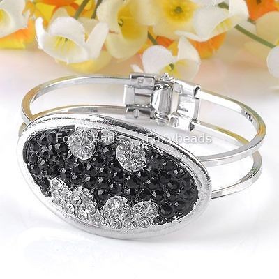   Crystal Rhinestone Batman Symbol Bangle Cuff Bracelet Fashion Charm