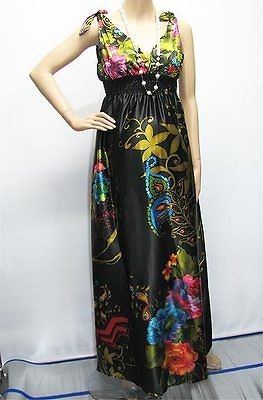 Sexy Maternity Wear Plus Size n All Size Maxi Black Printed Satin 