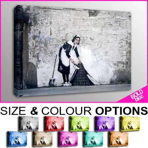 PREMIUM   BANKSY Maid Grafitii   10 COLOURS / SIZES