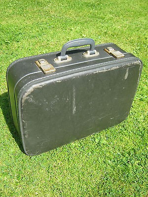 VINTAGE 1950s SHABBY CHIC ATTACHE SUITCASE/CARRY CASE 17 x 12 x 5.5