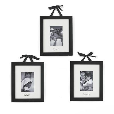 Melannco Live Laugh Love Black Photo Picture Frames, Set of 3