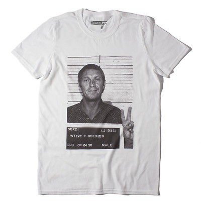   SHIRT  MEDIUM  King of Cool movies cult white mug shot pop rock