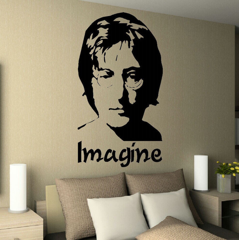 JOHN LENNON IMAGINE BEDROOM WALL MURAL GIANT ART STICKER DECAL MATT 