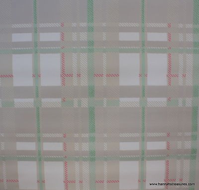 1940s Vintage Wallpaper pink green and gray plaid