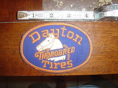 VINTAGE ORIGINAL DAYTON THOROBRED TIRES SEW ON PATCH NASCAR RACING 