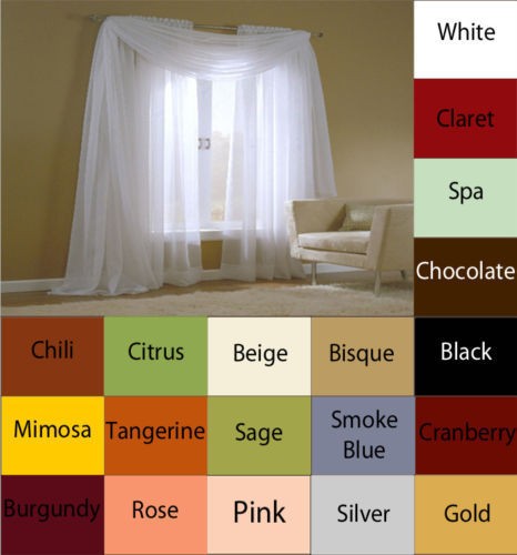 Voile Sheer Curtain 63 inch Pairs Window Panels Sheers