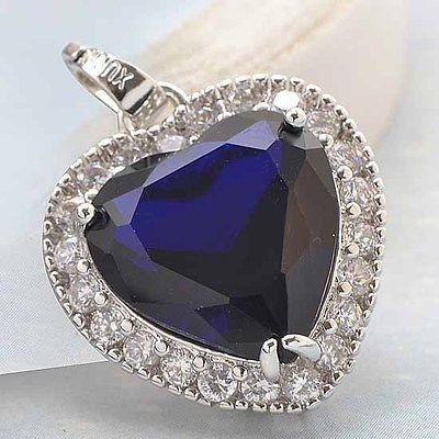 Heart of the Ocean Titanic Pendant Purple Topaz In 9K White Gold 