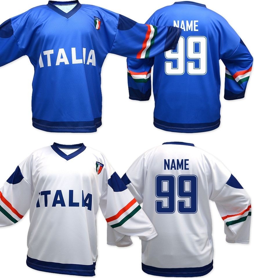 Team ITALY Ice Hockey Fan Replica Jersey/Adult+Y​outh sizes/Blank or 