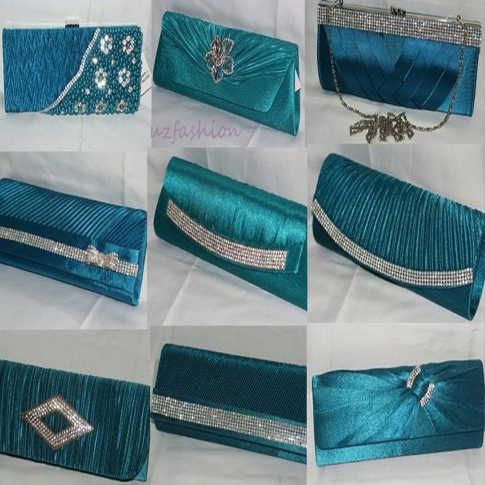 BNWT JADE TEAL GREEN LADIES HANDBAG PARTY PROM EVENING CLUTCH LADIES 