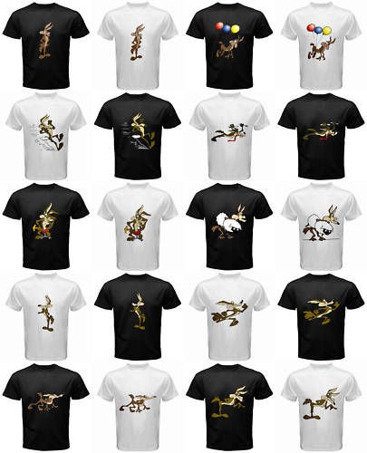 WILE E. COYOTE BLACK T SHIRT COLLECTION *NEW ASSORTED*