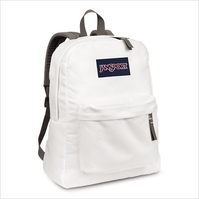 NEW JANSPORT T501WHX WHITE SUPERBREAK SCHOOL BACKPACK NWT UNISEX 100% 