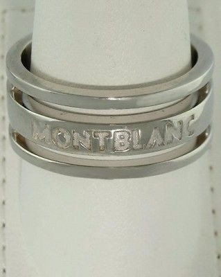   925 STERLING SILVER HIGH POLISH MONTBLANC JEWELRY RING 10 BOX 10mm