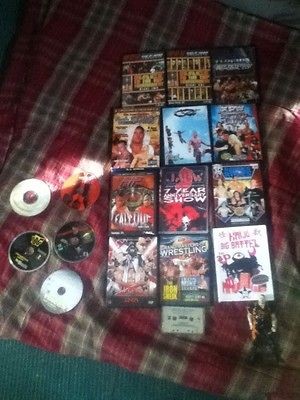   Wrestling 12 DVD lot ROH,TNA,DRAGON GATE some OOP plus 5 WWE music CDs