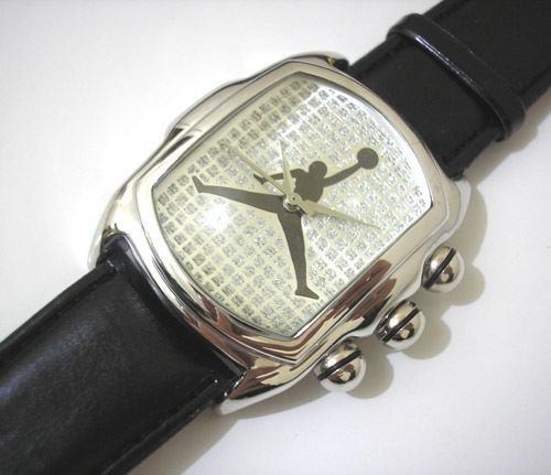 Iced Out Hip Hop Silvertone Jordan Mens Watch Item 5538