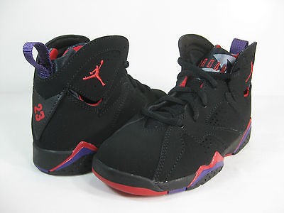 JORDAN 7 RETRO (PS) RAPTORS Black/Red Purp​le  304773 018  PRESCHOOL