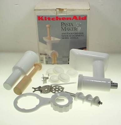 KITCHEN AID PASTA MAKER FOOD GRINDER MIXER ATTACHMENT MODEL 4SNFGA