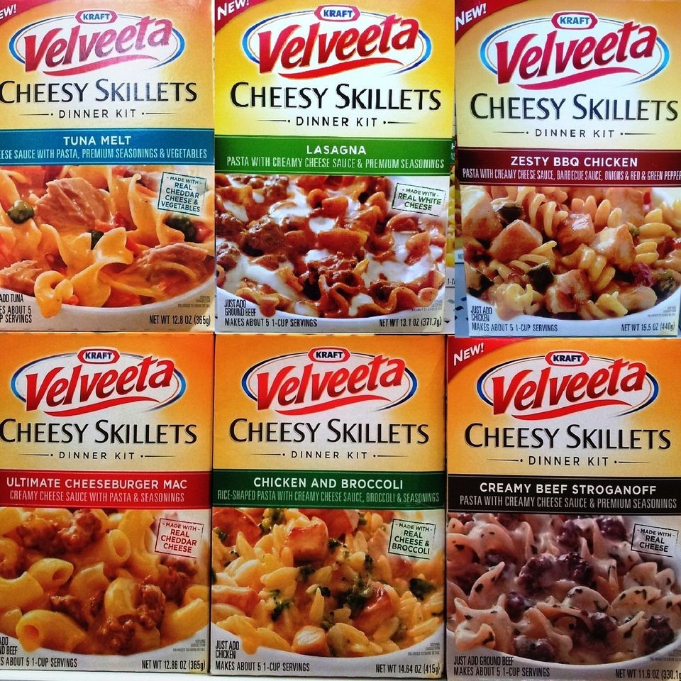 KRAFT VELVEETA CHEESY SKILLETS DINNER KIT PASTA CREAMY CHEESE SAUCE 