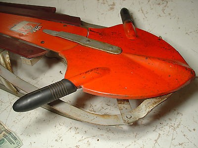 Vintage Snow Sled Antique Collectible Wood Toy Sled Sleigh RED ROCKET 