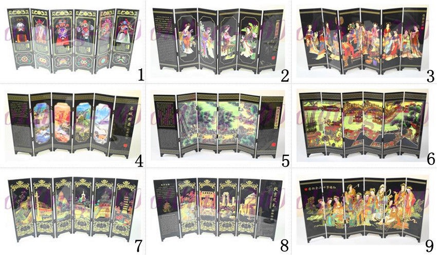   Table Shoji Screen 6 Panels Screen Peking Opera beauty landscape