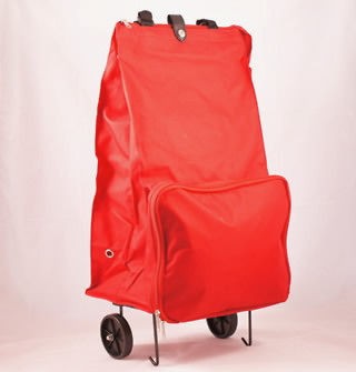 INSTABAG RED ROLLING BAG Shopping Laundry Cart,RED, AS SEEN ON TV