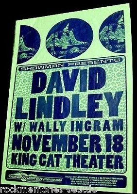 DAVID LINDLEY Concert Poster   WALLY INGRAM