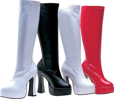 Ellie Sexy Cha Cha Style Patent Leather Boots Costume Accessory HA5