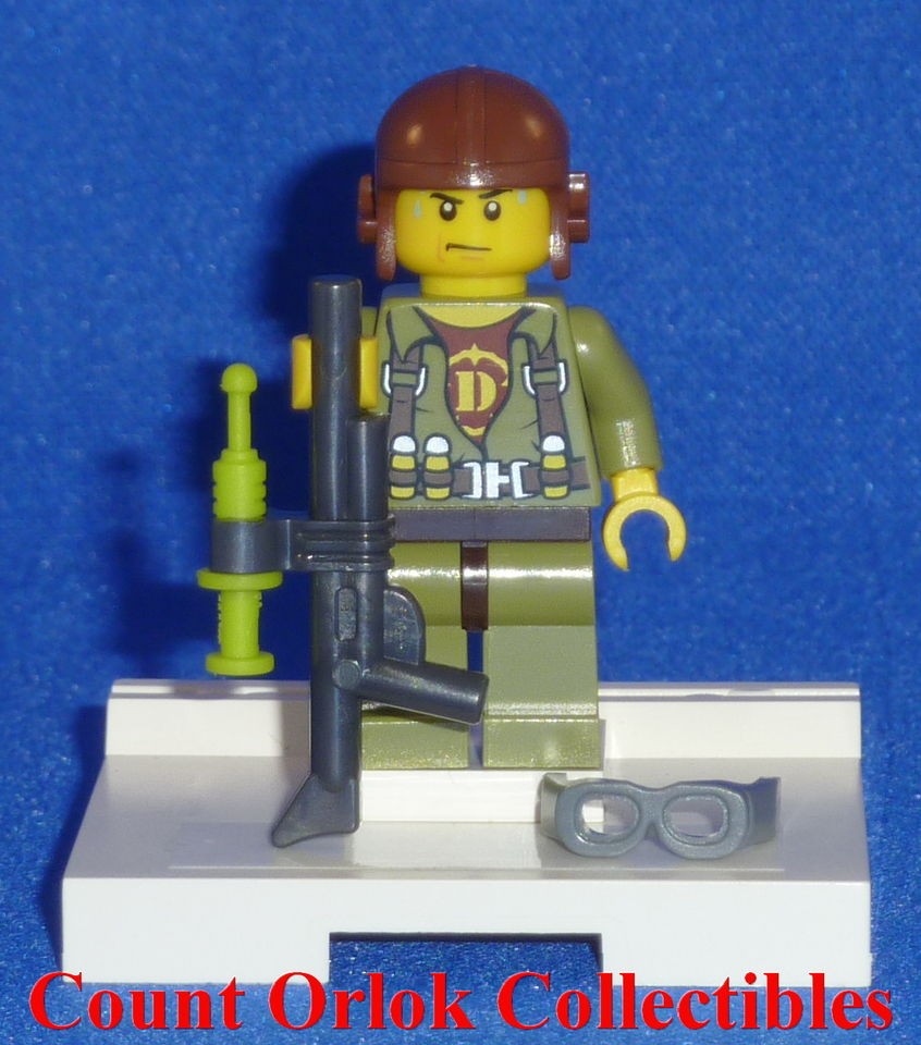 DINO LEGO = HERO PILOT w/RIFLE & TRANQUILIZER Minifigure Minifig 5883 