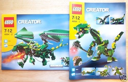 Lego 4894 INSTRUCTION BOOK Dragons Dinosaurs Scorpion (BOOKS ONLY, NO 