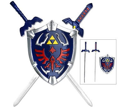   ZELDA COMBO MINI MASTER SWORD HYLIAN SHIELD SET OCARINA OF TIME Link