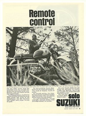 1967 Suzuki 200cc Scrambler photo motorcycle print ad