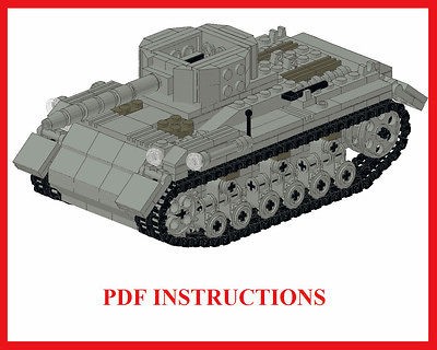 LEGO Custom SHERMAN TANK WW2 INSTRUCTIONS ONLY ( WWII World War US 