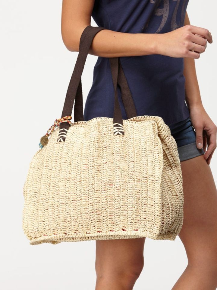   Womens Sometimes Sweet Beach Tote Rustic Raffia Handbag Hand Bag