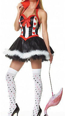 Ladies Sexy Queen of Hearts Fancy Dress Costume 8 10