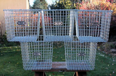   AUTHENTIC OLD VINTAGE KASPAR METAL WIRE GYM POOL LOCKER BASKETS