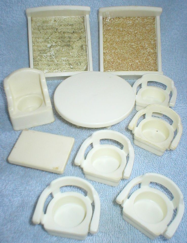 Vintage Fisher Price Little People ~ White Furniture Lot ~ Hospital 