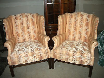 WOODMARK ORIGINALS Wingback Chairs Ladies Floral Vintage High back 