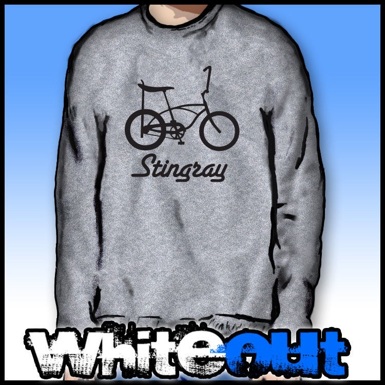 STINGRAY LOWRIDER 80S BICYCLE BIKE CYCLING GREY CREW NECK SWEATSHIRT 