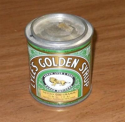 OLDER LYLES GOLDEN SYRUP CAN 17.64oz LYLES GOLDEN SYRUP TIN ABRAM 