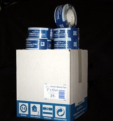 48 ROLLS 1 x 60 BLUE PAINTERS MASKING TAPE.REFURB​ISHED 