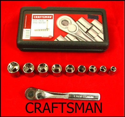 NEW CRAFTSMAN 10pc 3/8 Drive Standard Ratchet & Sockets Set With Case 