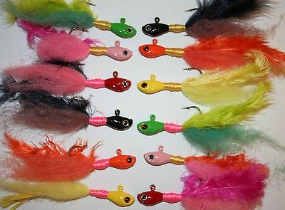 Ultra Minnow Jigs 20 pack 1/4 oz 2/0 Asst colors Synthetic Buck Fiber 