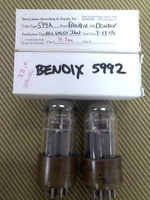 Bendix Red Bank 6V6 5992 Matched pair power tubes