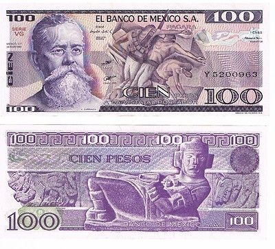 MEXICO $ 100 PESOS 25 DE MAR 1982