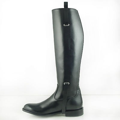 DG MEN BUCKLE DRESS TALL HORSE RIDING BOOTS BLACK Slim, Sizes 7 13