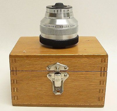   BECK X36/0.5 MICROSCOPE REFLECTING OBJECTIVE OPTIC LENS W/ WOOD CASE