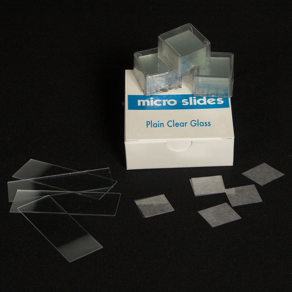 72 Microscope Slides and 300 Glass Cover Slips   SHIPS PRIORITY NO 