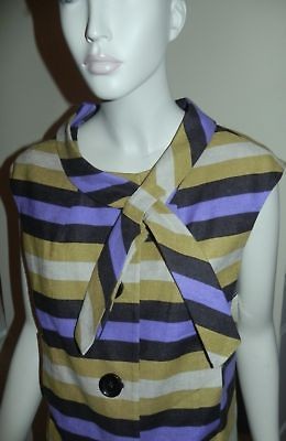 Michael Kors Chartreuse Stripe Gold Tan Purple Brown 12