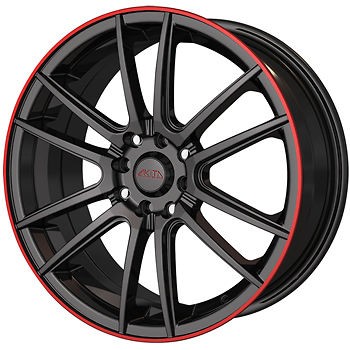 16x7 Black Red Wheel Akita AK77 5x105 5x112