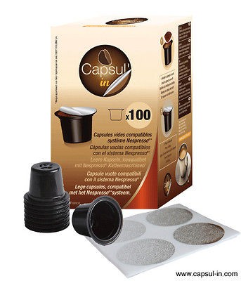 200 EMPTY CAPSULES CAPSULIN FOR NESPRESSO MACHINES + FREE CAPSULE 