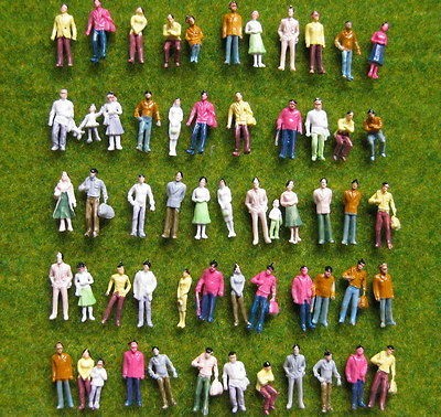 P100 100pcs Model Trains 187 Painted Figures HO TT